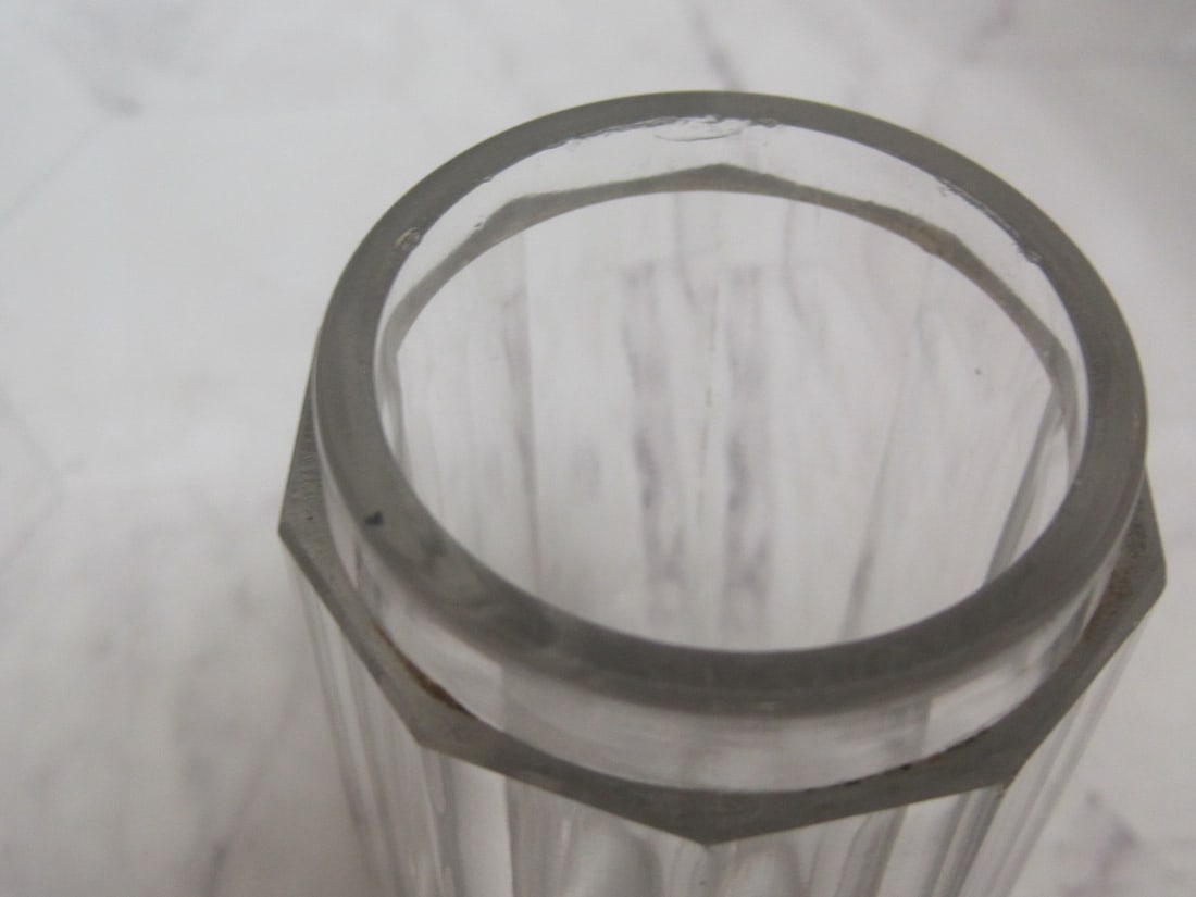 Antique Sterling Silver & Cut Glass Dresser Jar - 5