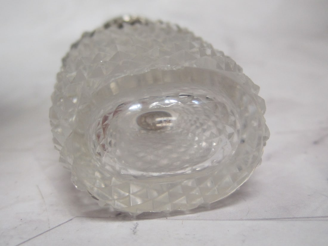 Antique Sterling Silver & Cut Glass Perfume Bottle - 7
