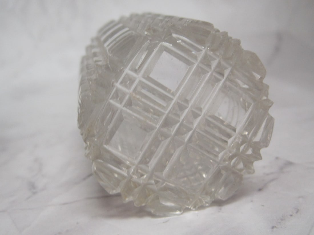 Sterling Silver & Cut Glass Dresser Jar - 6