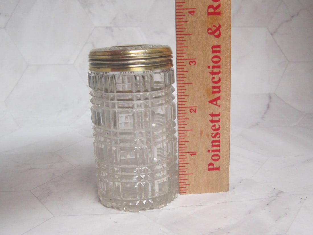 Sterling Silver & Cut Glass Dresser Jar - 7