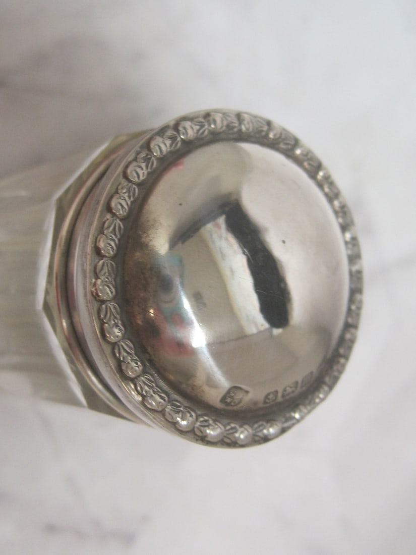 Sterling Silver & Cut Glass Dresser Jar - 2