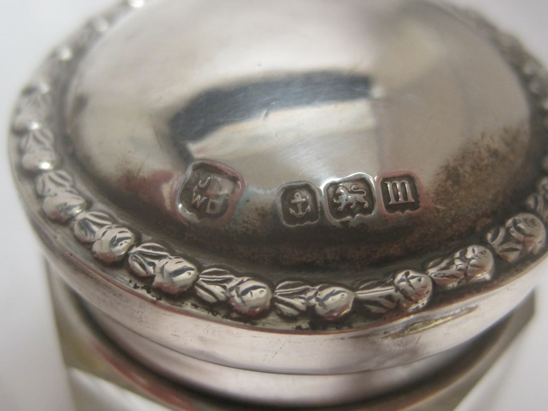 Sterling Silver & Cut Glass Dresser Jar - 3