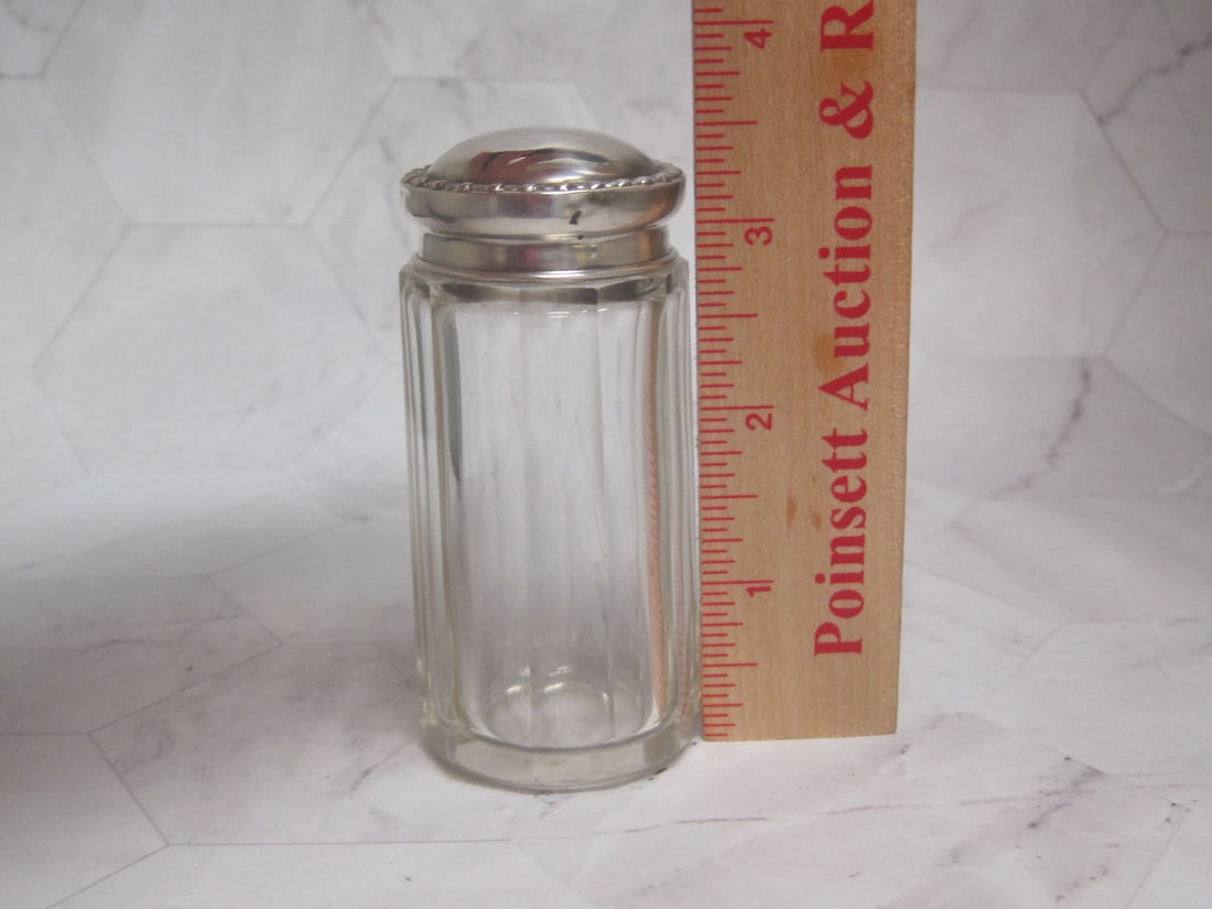 Sterling Silver & Cut Glass Dresser Jar - 6