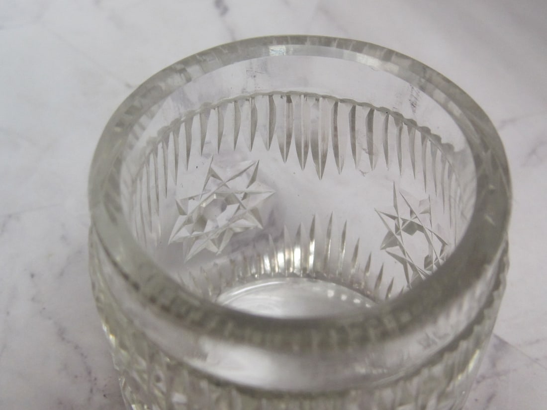 Sterling Silver & Cut Glass Dresser Jar - 7