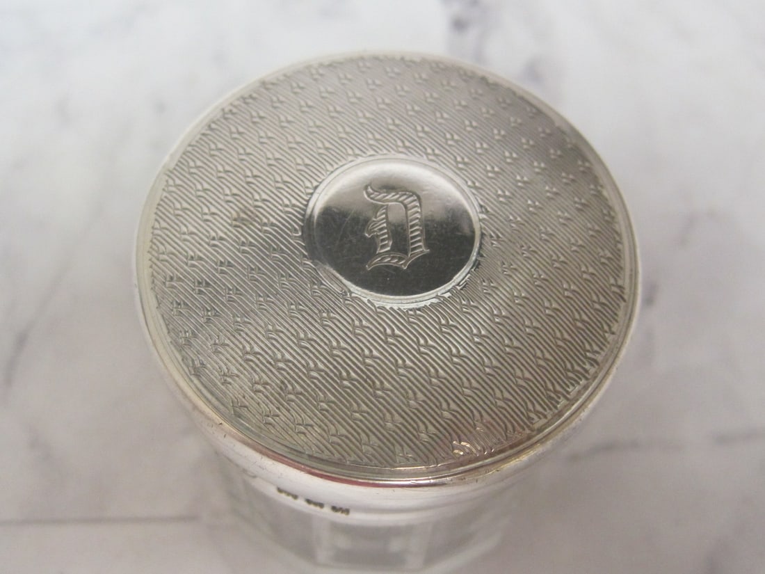 Sterling Silver & Cut Crystal Dresser Jar - 2