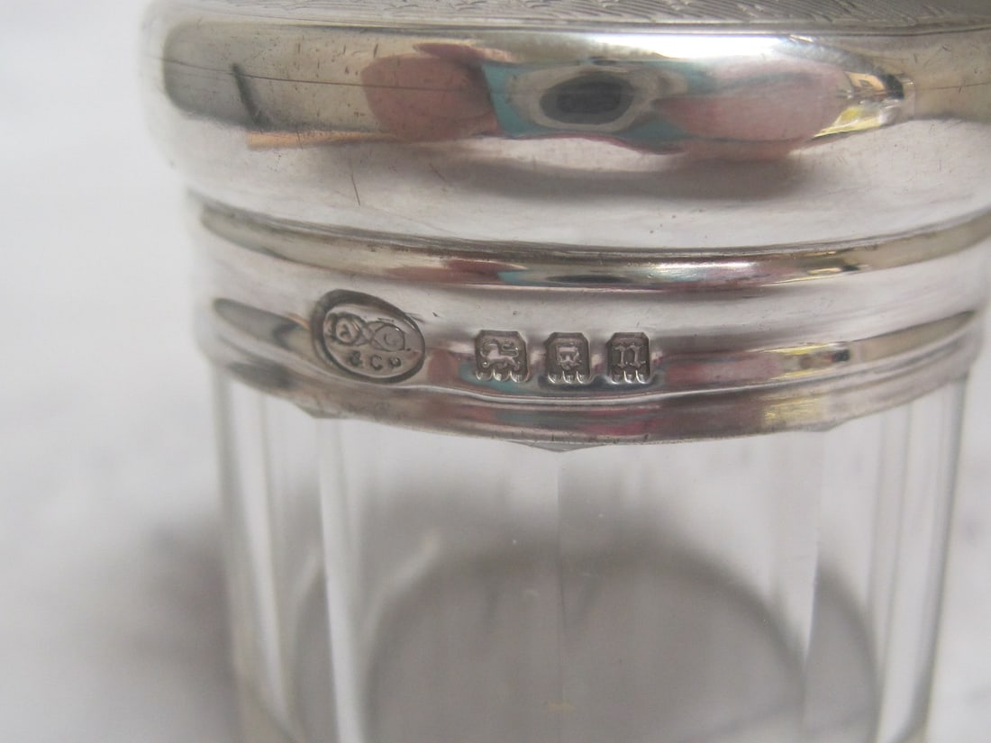 Sterling Silver & Cut Crystal Dresser Jar - 3