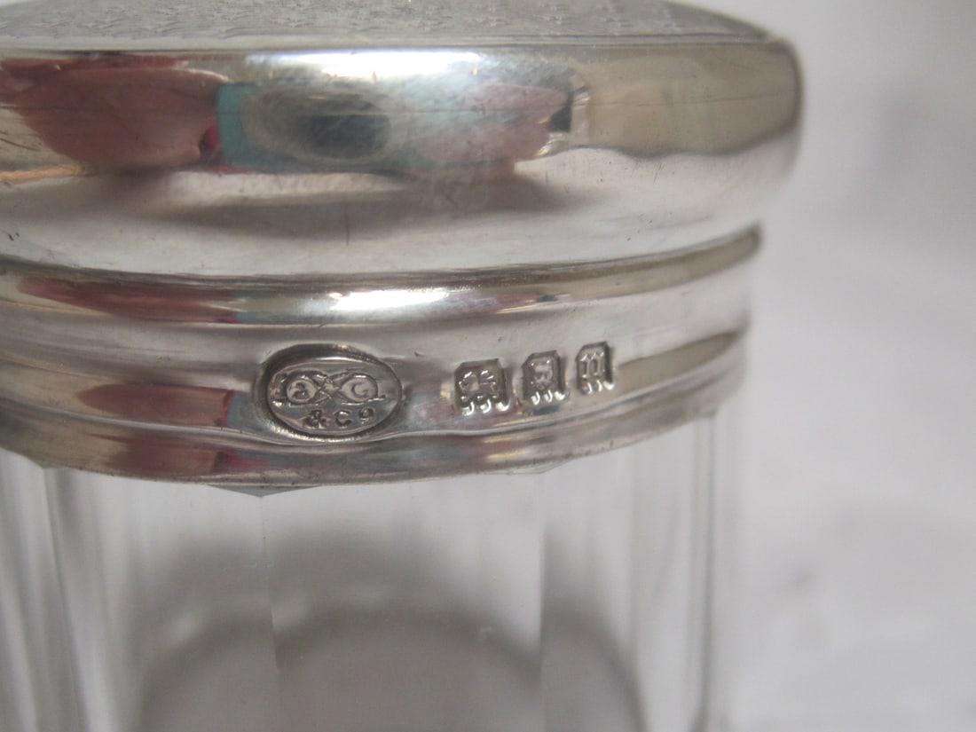 Sterling Silver & Cut Crystal Dresser Jar - 4