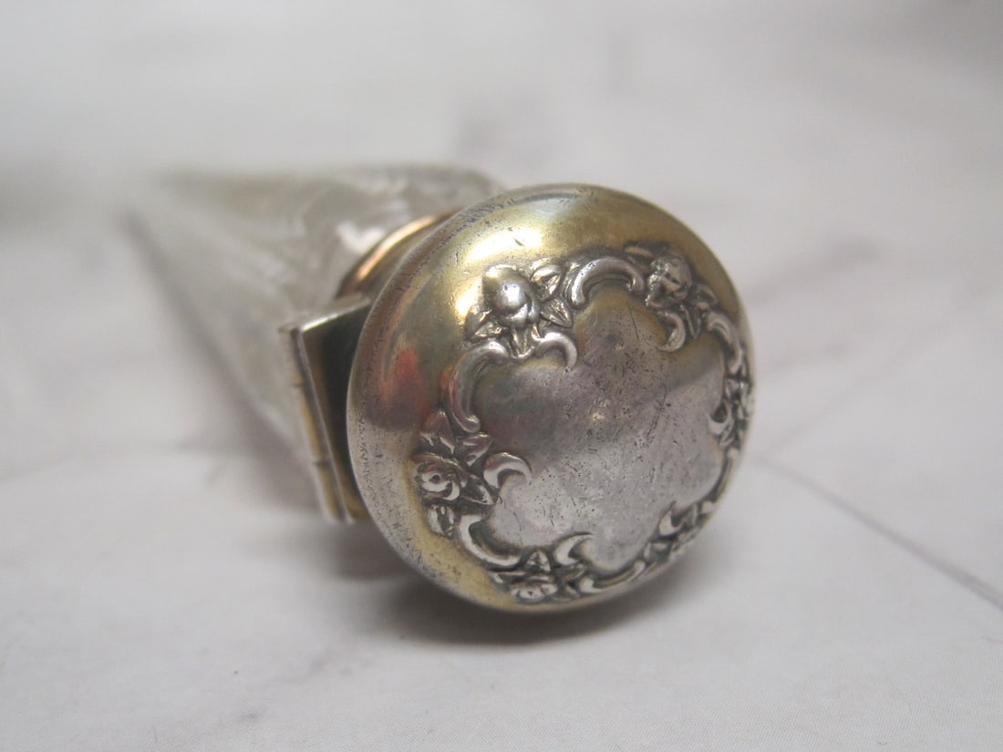 Sterling Silver & Cut Glass Perfume Bottle - 2