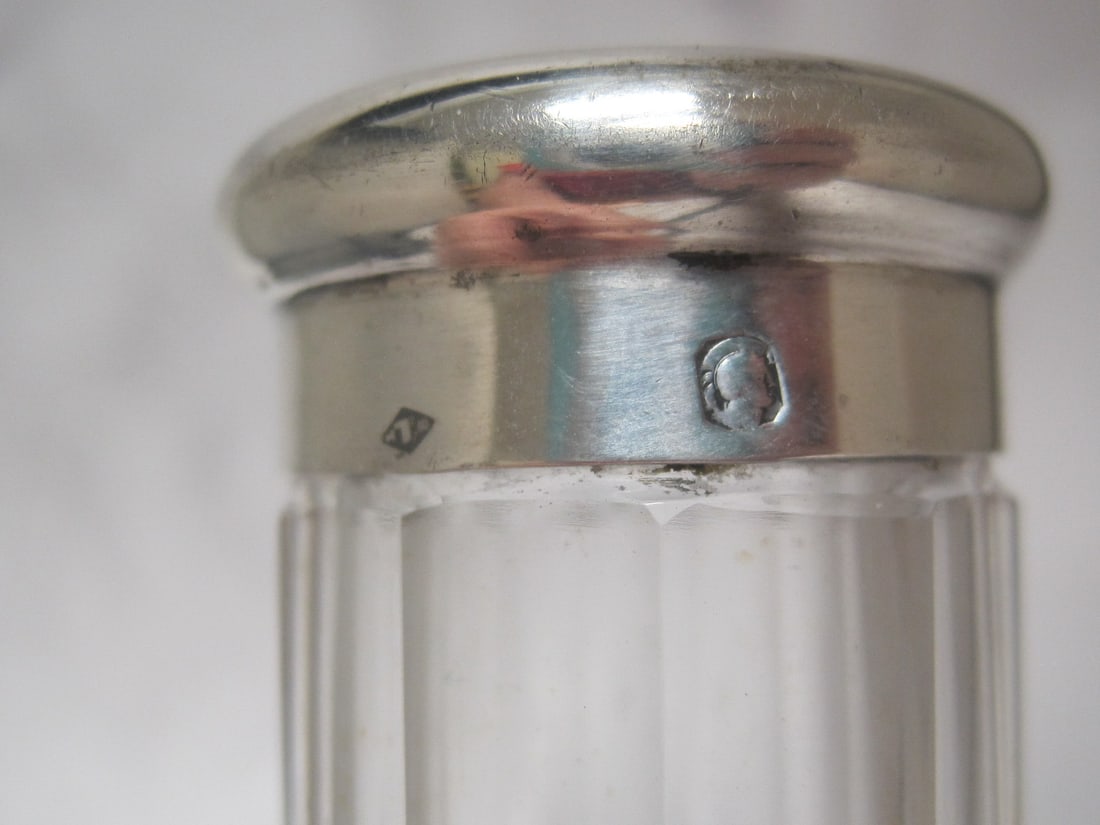 Sterling Silver & Cut Glass Toothbrush Holder - 3