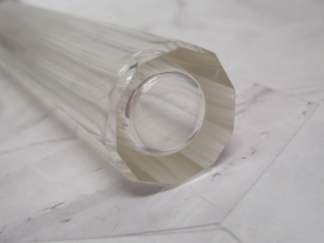 Sterling Silver & Cut Glass Toothbrush Holder - 5