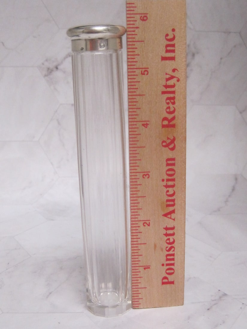 Sterling Silver & Cut Glass Toothbrush Holder - 6