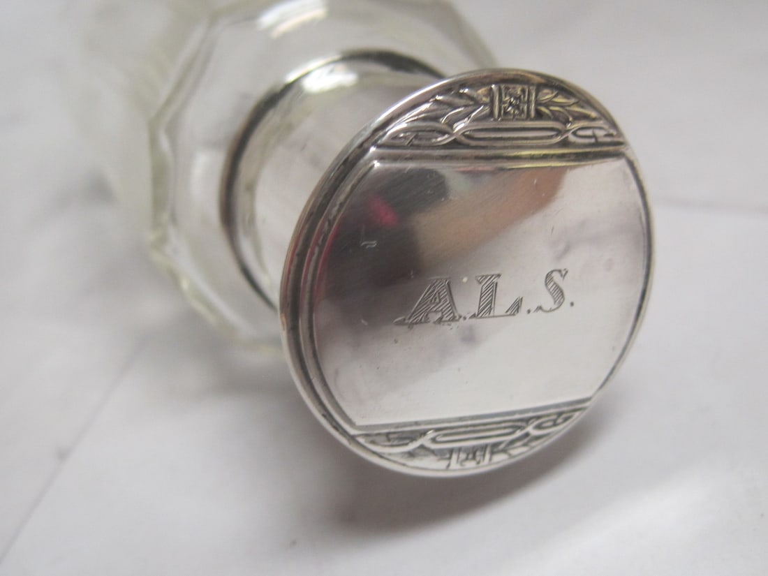 Sterling Silver & Cut Glass Perfume Bottle - 2