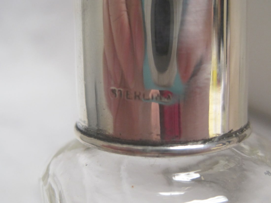 Sterling Silver & Cut Glass Perfume Bottle - 3