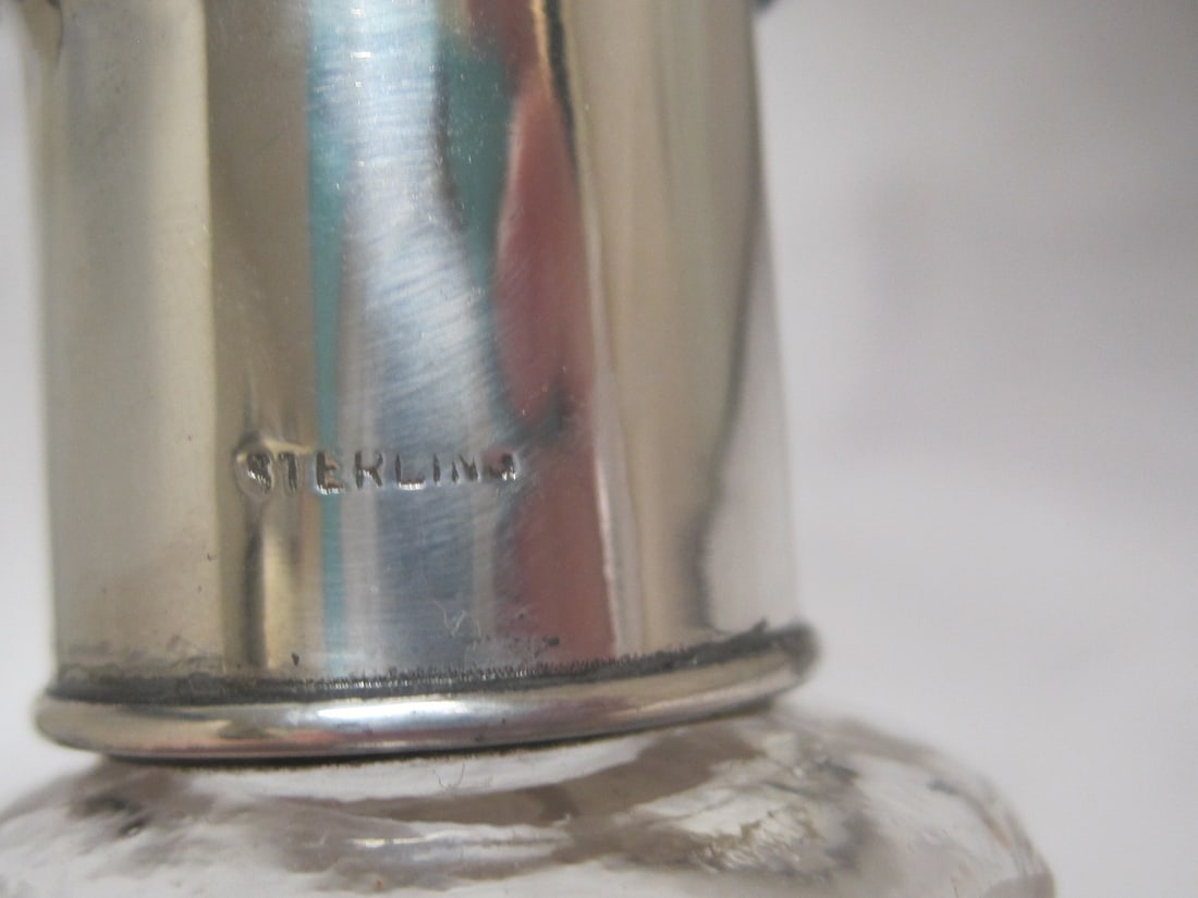 Sterling Silver & Cut Glass Perfume Bottle - 4