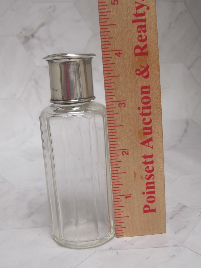 Sterling Silver & Cut Glass Perfume Bottle - 6