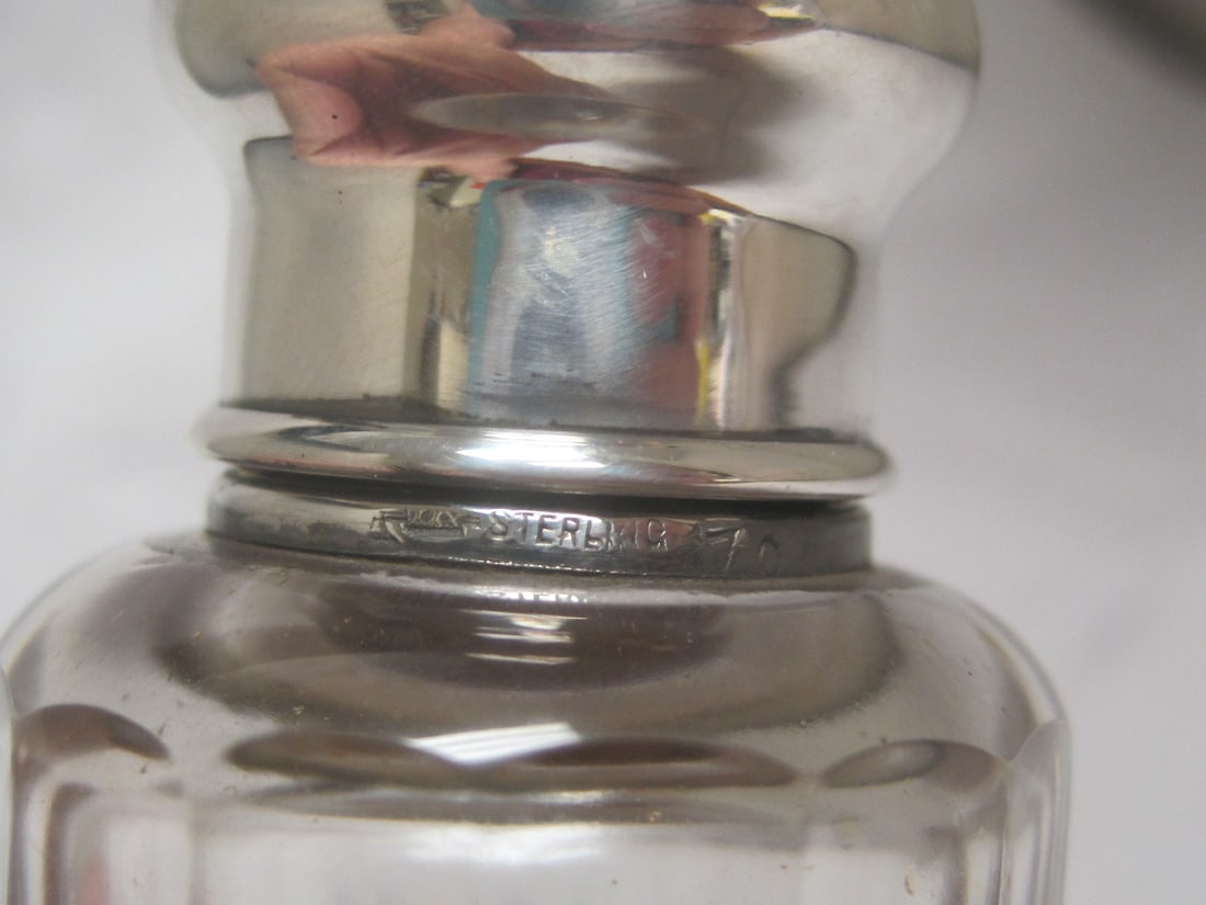 Sterling Silver & Cut Glass Perfume Bottle - 3