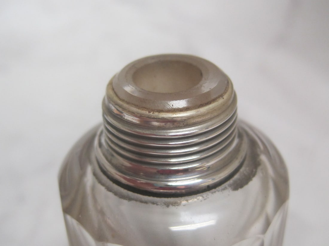 Sterling Silver & Cut Glass Perfume Bottle - 5