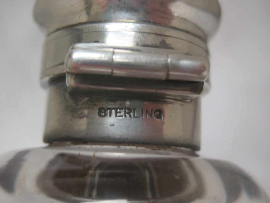 Sterling Silver & Crystal Perfume Bottle - 4