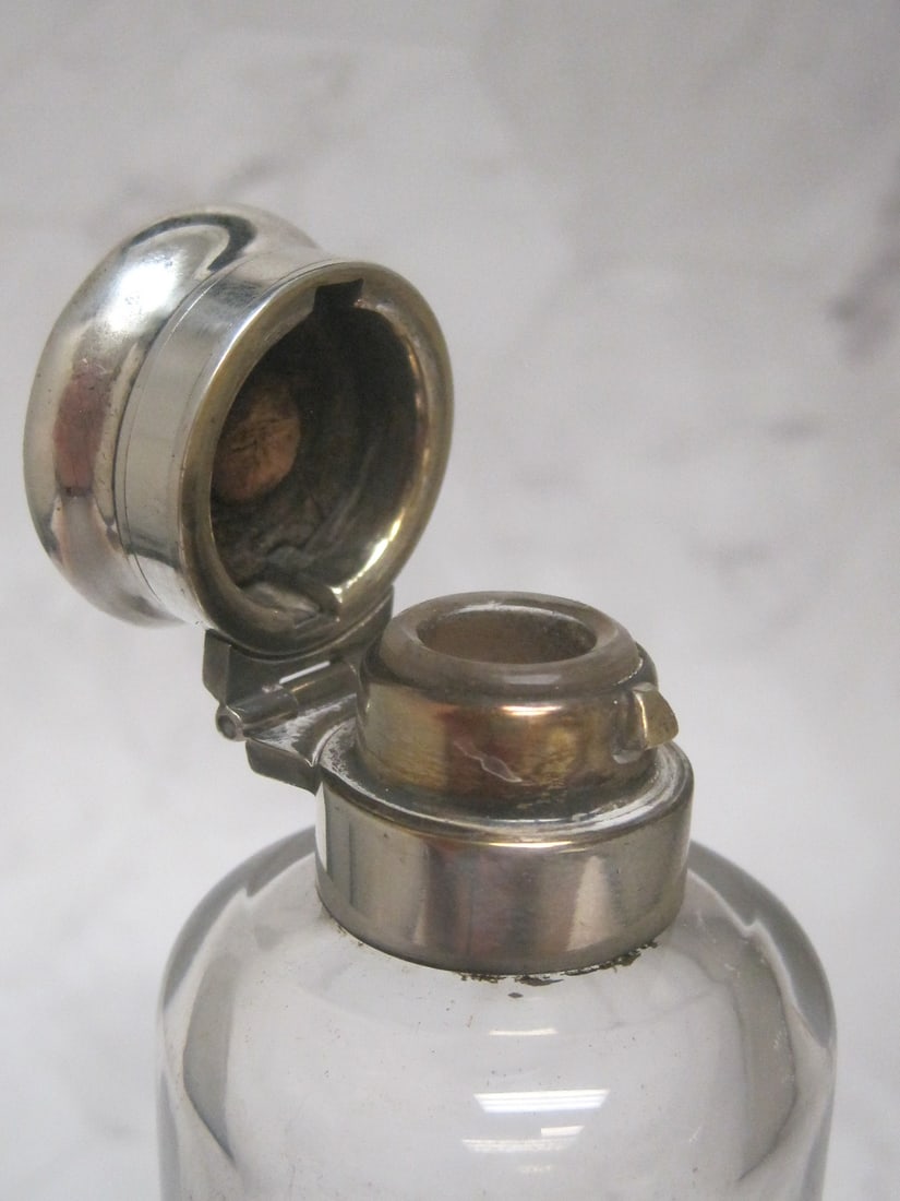 Sterling Silver & Crystal Perfume Bottle - 5