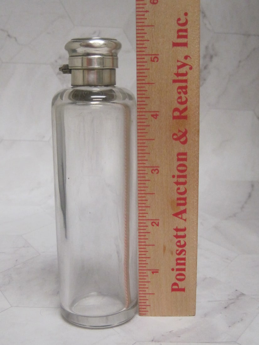 Sterling Silver & Crystal Perfume Bottle - 8