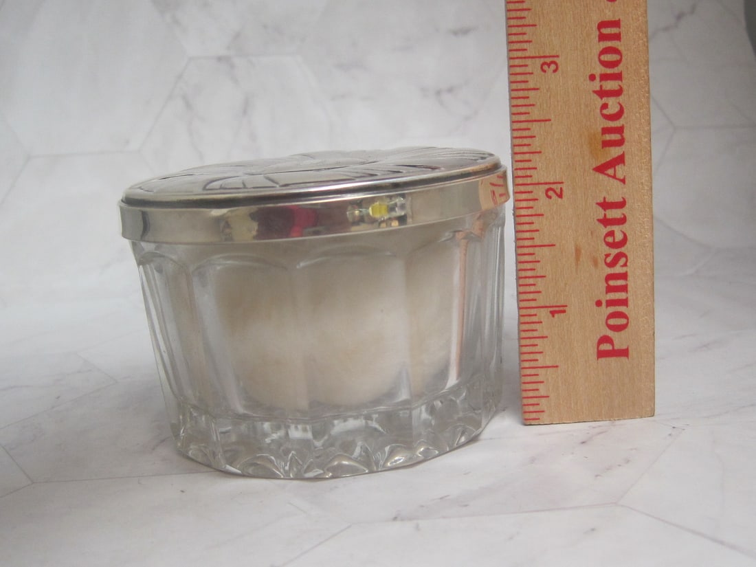 Towle Sterling Silver & Crystal DresserBox or Powder Box - 7
