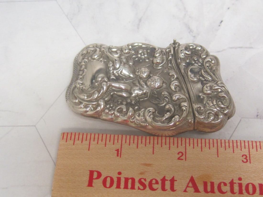 Victorian Art Nouveau Match Safe with Cherubs - 7