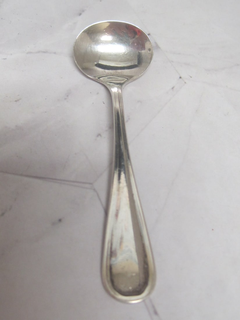 Vintage Sterling Silver Mustard Pot with Spoon - 4