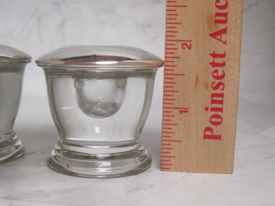 Pair of Sterling Silver & Crystal Candleholders - 5