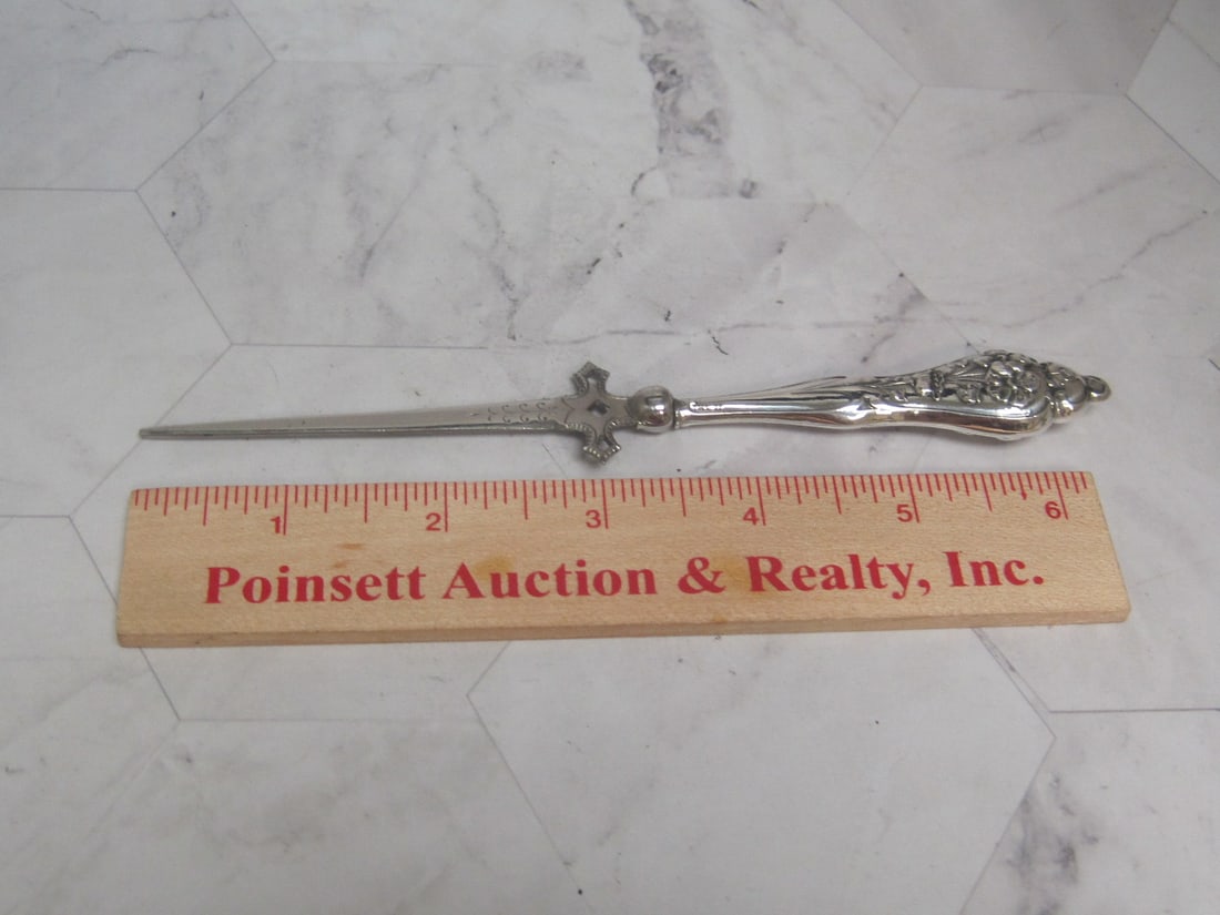 Antique Sterling Silver Letter Opener - 6