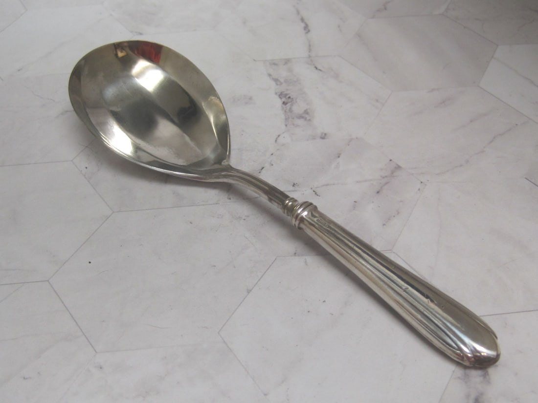Sterling Silver Handled Large Serving Spoon: 8 1/2" long