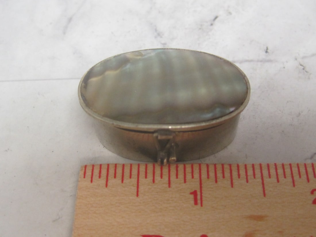Vintage Abalone & Nickel Silver Pill Box - 5