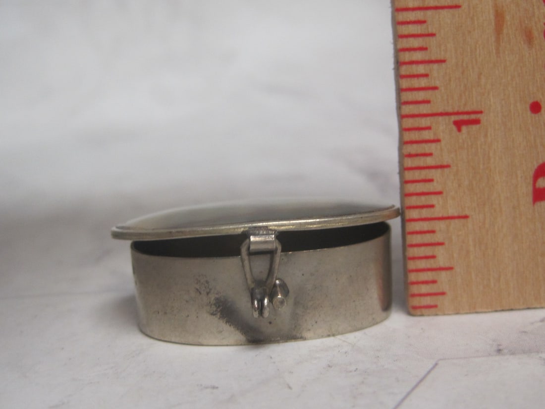 Vintage Abalone & Nickel Silver Pill Box - 6