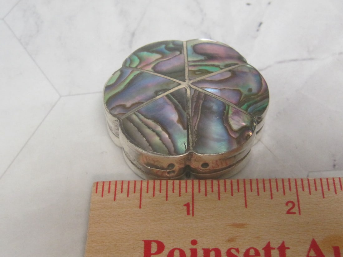 Abalone & Sterling Silver Pill or Trinket Box - 5
