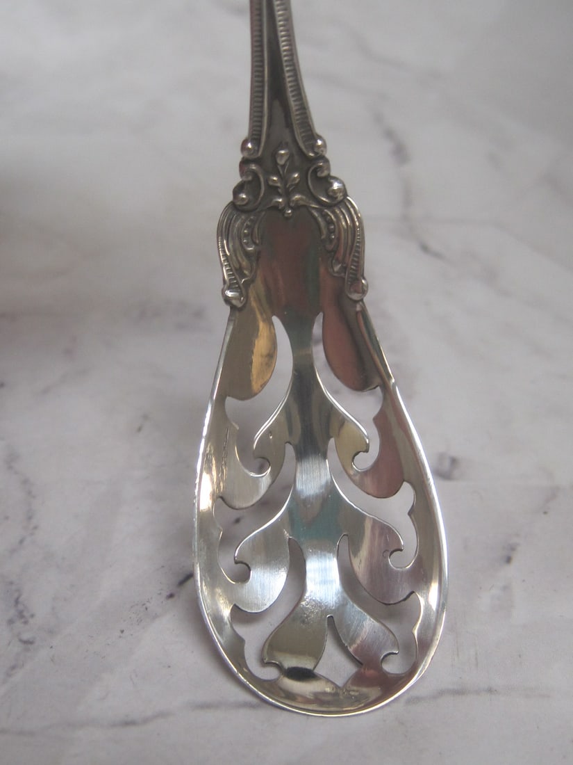 Sterling Silver Olive Serving Spoon - 3