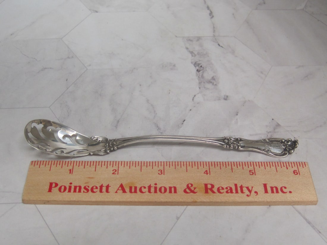 Sterling Silver Olive Serving Spoon - 6