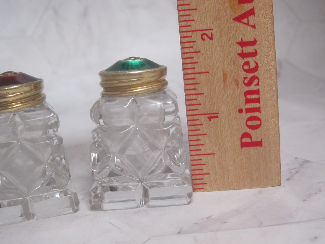 Sterling Silver & Cut Glass Salt & Pepper Shakers - 5