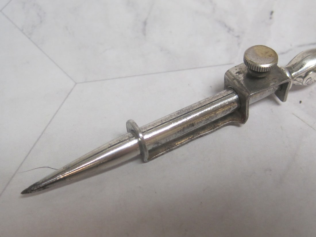 Scarce Sterling Silver Sewing Stilleto Embroidery Tool - 4
