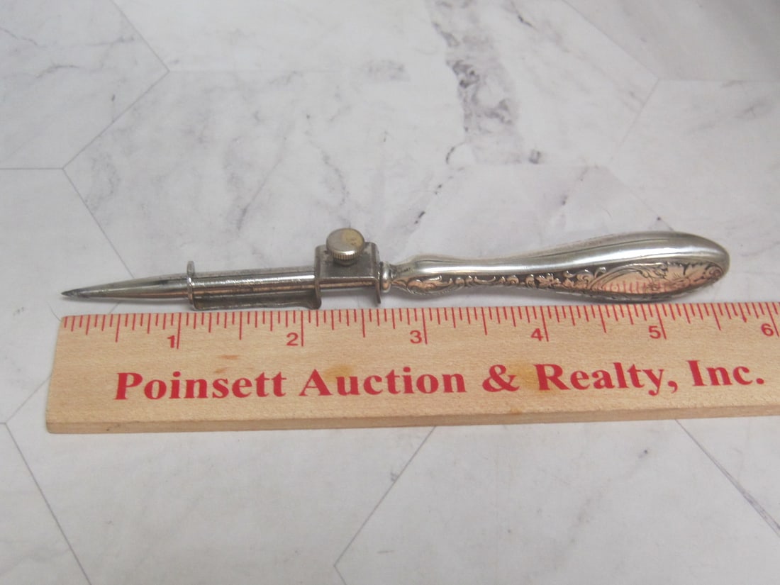 Scarce Sterling Silver Sewing Stilleto Embroidery Tool - 6
