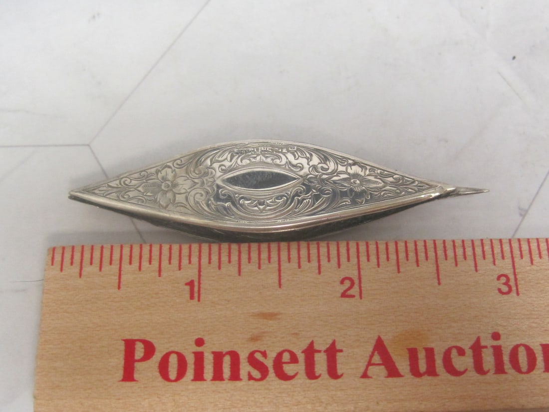 Antique Sterling Silver Sewing Tatting Shuttle - 5