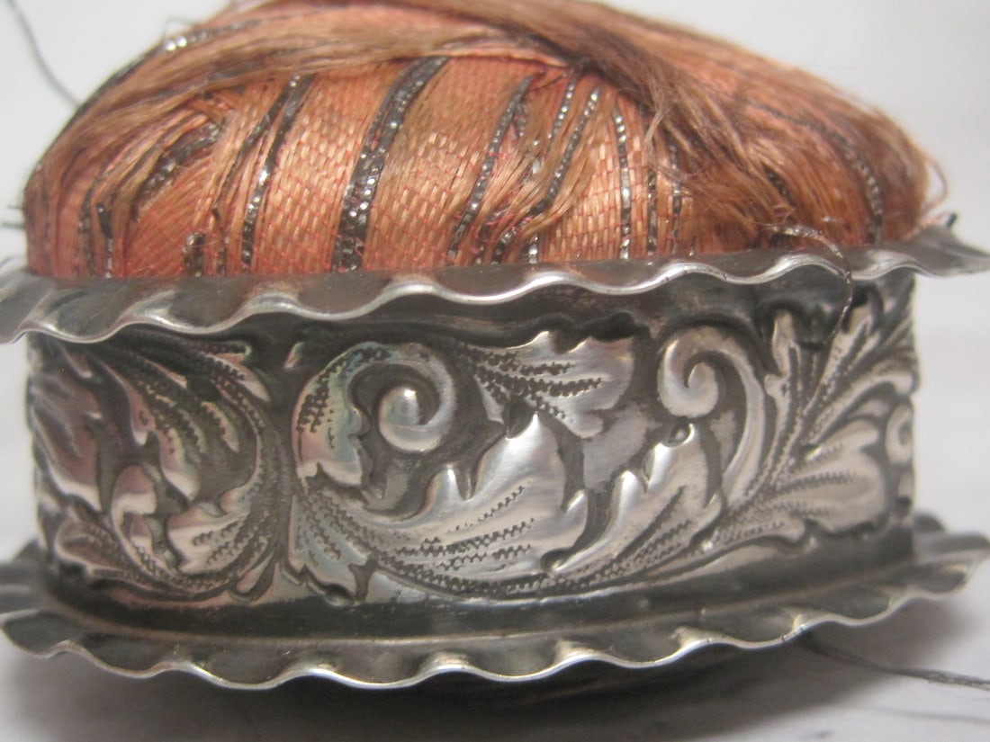 Gorham Antique Sterling Silver Heart Shape Pin Cushion - 5