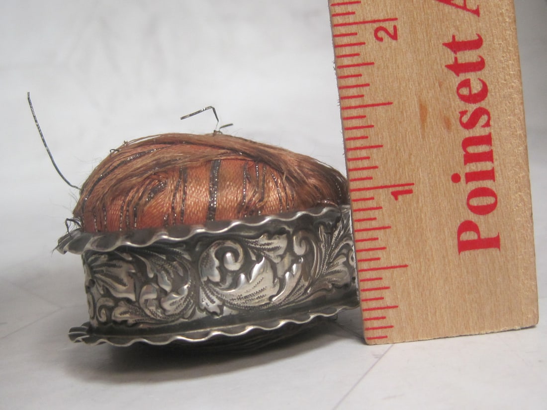 Gorham Antique Sterling Silver Heart Shape Pin Cushion - 7