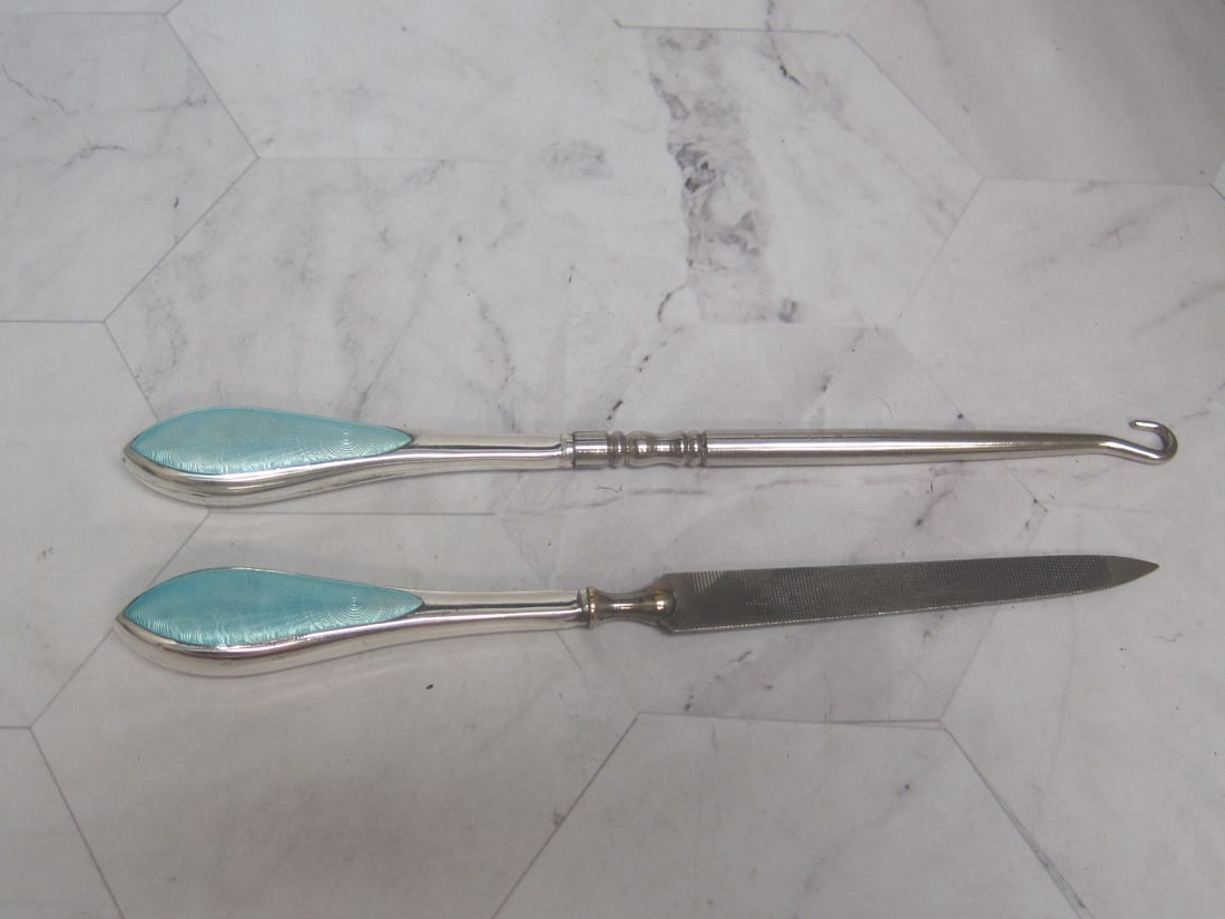 Sterling Silver Handled Art Deco Dresser Items (1 of 7)