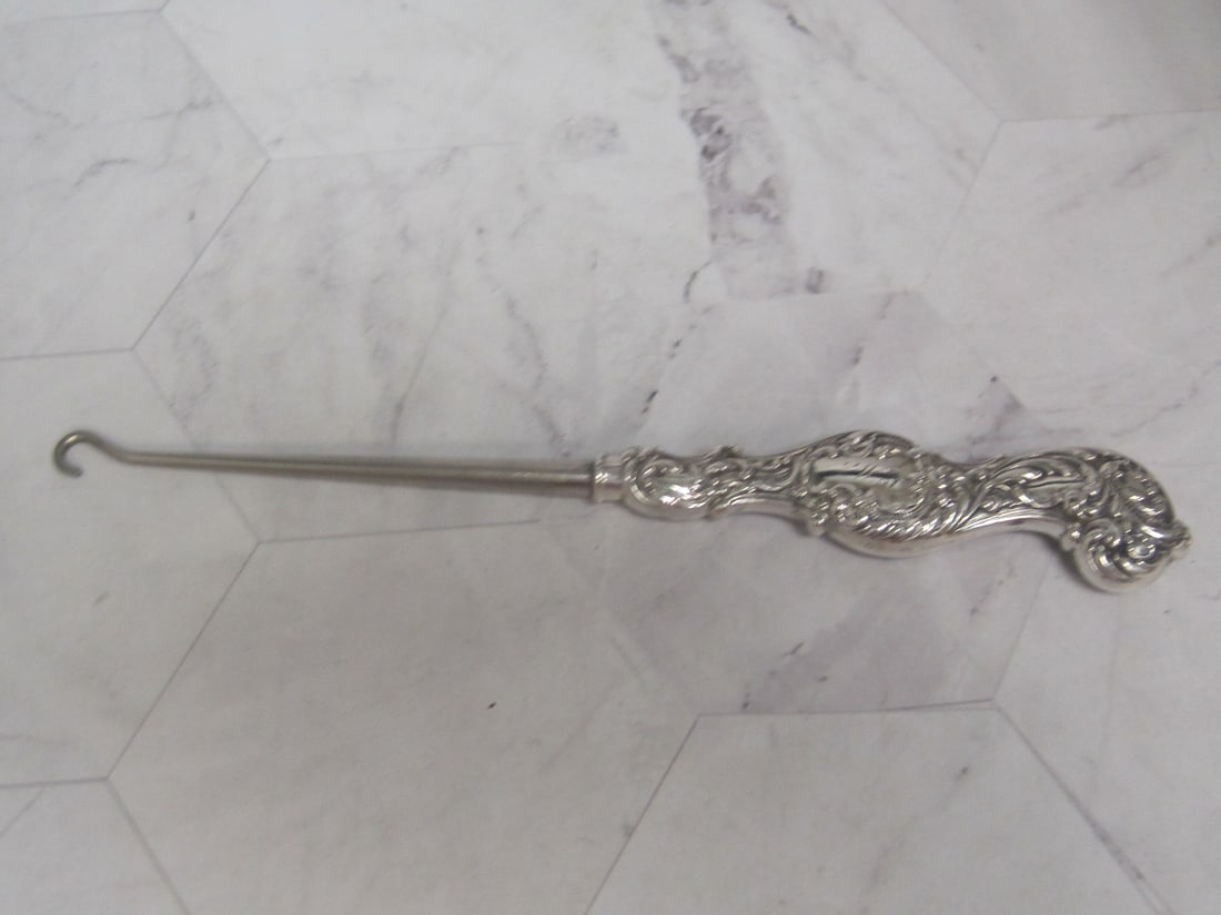 Antique Sterling Silver Handled Button Hook (1 of 5)