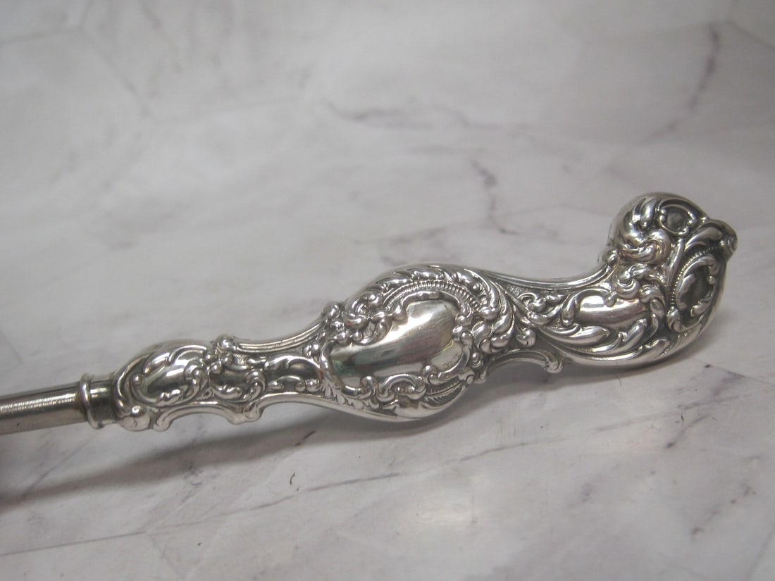 Antique Sterling Silver Handled Button Hook - 3