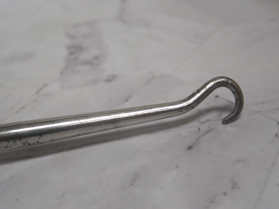 Antique Sterling Silver Handled Button Hook - 4