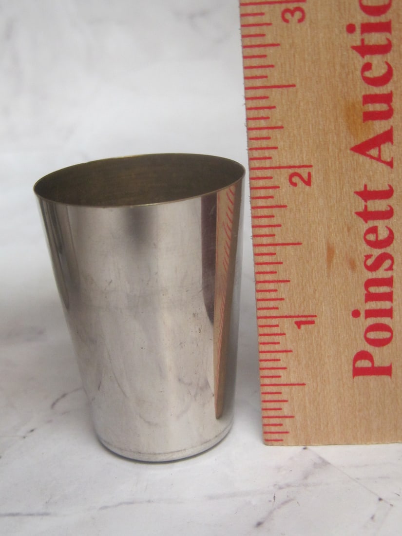 Antique Travel Shot Glass Set in Leather Case - 3