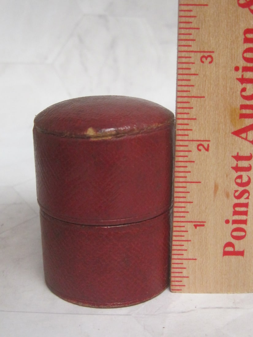 Antique Travel Shot Glass Set in Leather Case - 6