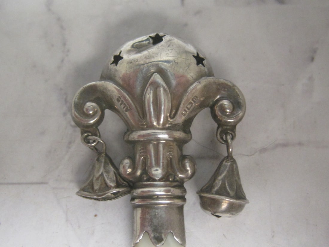 Antique Sterling Silver Baby Rattle - 2