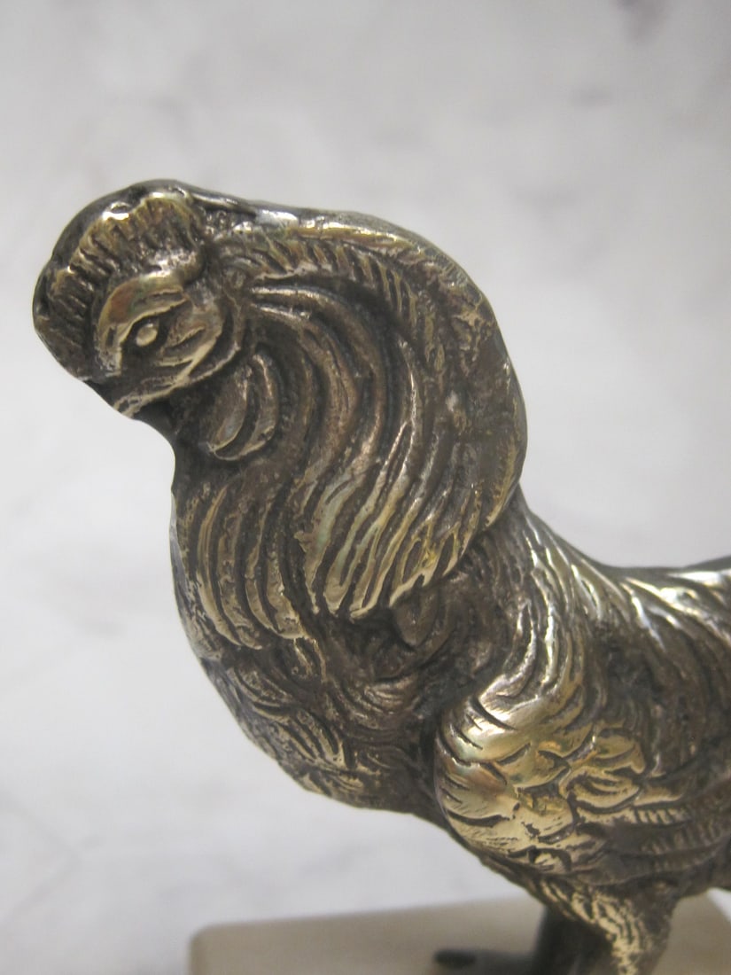 Antique French Bronze or Brass Rooster Figure - 5