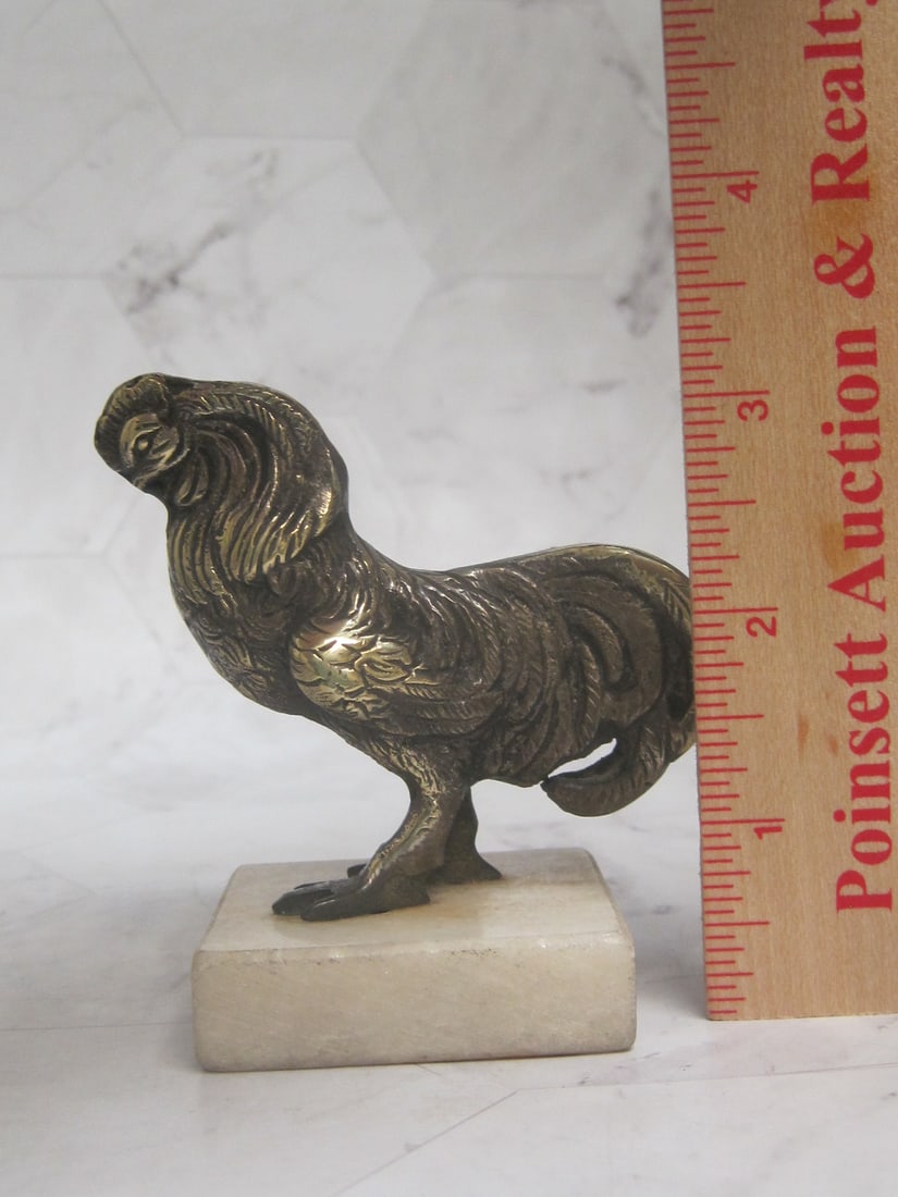 Antique French Bronze or Brass Rooster Figure - 8